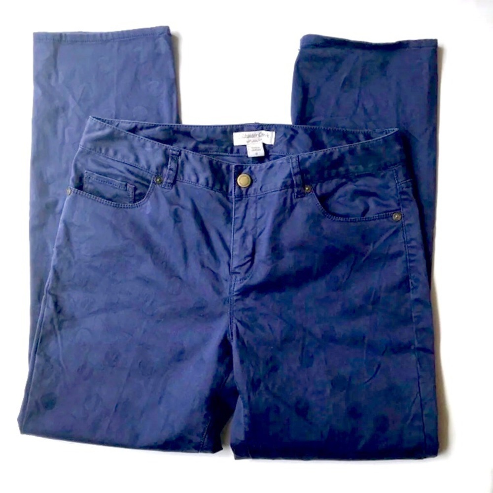 Navy Polka Dot Pants Jeans Style Pants size 8